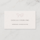 Carte De Visite Wedding Coordinator Pink Bow (Devant)