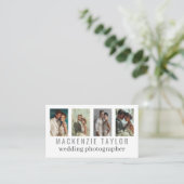 Carte De Visite Wedding Photographer 4 Photo Personalized QR Code (Debout devant)