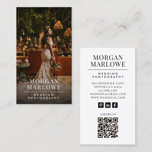 Carte De Visite Wedding Photographer Business Card (Devant / Derrière)