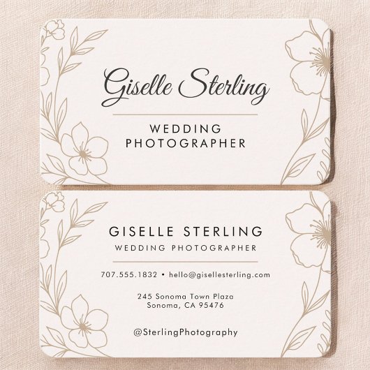 Carte De Visite Wedding Photographer Floral