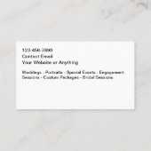 Carte De Visite Wedding Photographer Modern Minimalist (Dos)