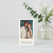 Carte De Visite Wedding Photographer Photo Personalized QR Code (Debout devant)