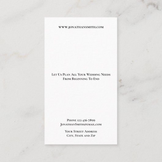 Carte de visite wedding planner (Dos)