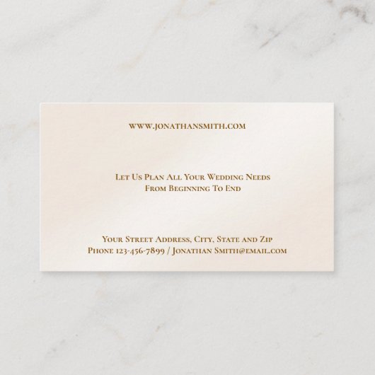 Carte de visite wedding planner (Dos)