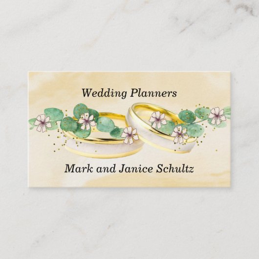Carte de visite wedding planner avec anneaux (Devant)