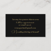 Carte de visite Wedding planner Black and Gold Gla (Dos)