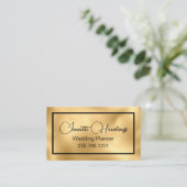Carte de visite Wedding planner Black and Gold Gla (Debout devant)