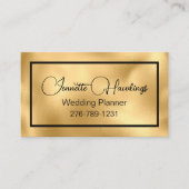Carte de visite Wedding planner Black and Gold Gla (Devant)