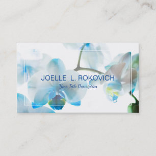 Carte De Visite Wedding planner bleu de fleuriste d'orchidées de