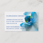 Carte De Visite Wedding planner bleu de fleuriste d'orchidées de (Dos)