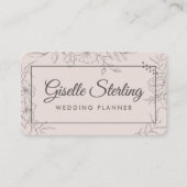 Carte De Visite Wedding Planner Blush Pink Floral (Devant)