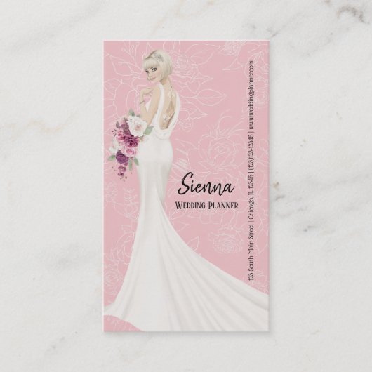 Carte De Visite Wedding planner choisir la couleur arrière - plan (Devant)