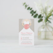Carte de visite wedding planner corail, gris et bl (Debout devant)