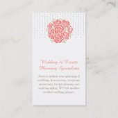 Carte de visite wedding planner corail, gris et bl (Dos)