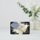 Carte De Visite Wedding planner d'aquarelle florale White Peonies (Debout devant)