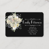 Carte De Visite Wedding planner d'aquarelle florale White Peonies (Dos)