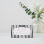 Carte de visite Wedding planner Dark Chevron Strip (Debout devant)