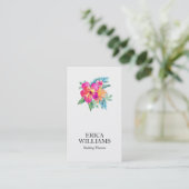 Carte De Visite Wedding planner de bouquet floral tropical (Debout devant)