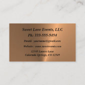 Carte de visite Wedding planner de cuivre minimali (Dos)