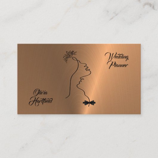 Carte de visite Wedding planner de cuivre minimali (Devant)