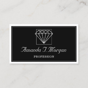 Carte De Visite Wedding planner de l'événement Diamant noir blan