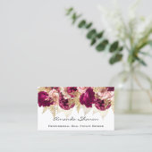Carte De Visite Wedding planner de l'événement Red Floral Logo QR  (Debout devant)