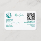 Carte De Visite Wedding planner de logo Motif Turquoise moderne (Dos)