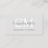 Carte De Visite Wedding planner de nom de monogramme simple (Devant)