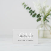 Carte De Visite Wedding planner de nom de monogramme simple (Debout devant)