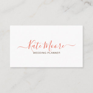 Carte De Visite Wedding planner de nom de script minimaliste