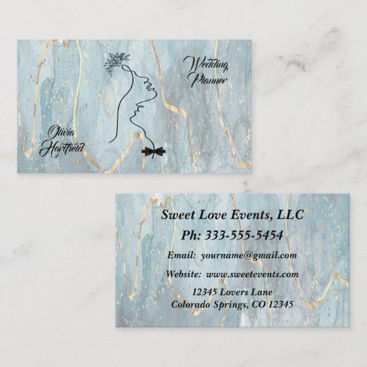 Carte de visite Wedding planner de Parties scintil (Devant / Derrière)
