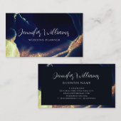 Carte De Visite Wedding planner de Parties scintillant d'or bleu m (Devant / Derrière)