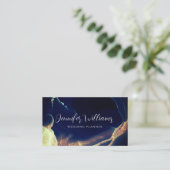 Carte De Visite Wedding planner de Parties scintillant d'or bleu m (Debout devant)