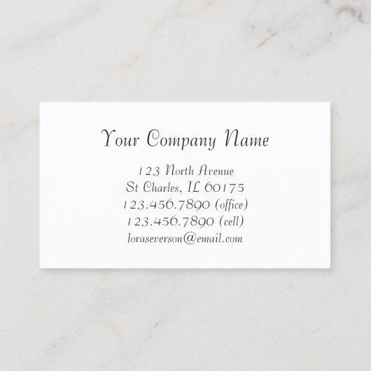 Carte De Visite Wedding planner de perles blanches (Dos)