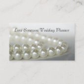 Carte De Visite Wedding planner de perles blanches (Devant)