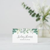 Carte De Visite Wedding planner de verdure Eucalyptus (Debout devant)