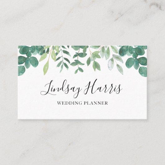 Carte De Visite Wedding planner de verdure Eucalyptus (Devant)