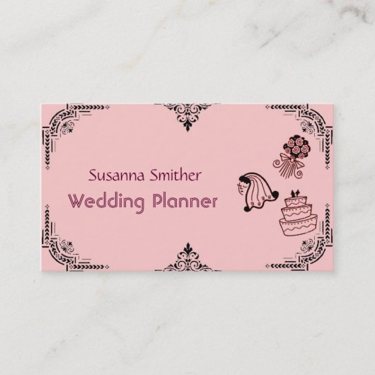 Carte De Visite Wedding planner décoratif (Devant)