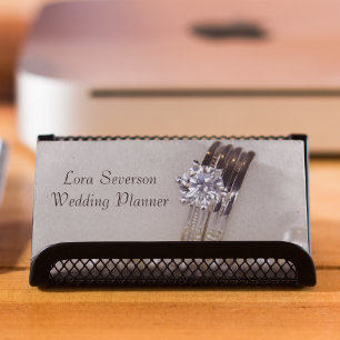Carte De Visite Wedding planner des anneaux de diamant et des perl