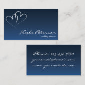 Carte De Visite Wedding planner - deux coeurs entrelacés (Devant / Derrière)