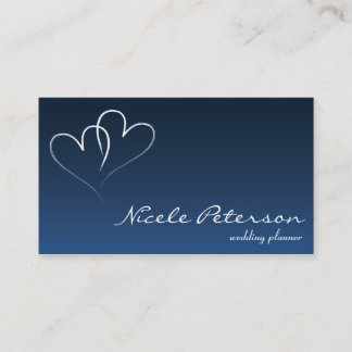 Carte De Visite Wedding planner - deux coeurs entrelacés