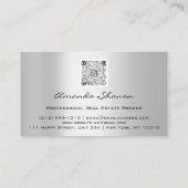 Carte De Visite Wedding planner d'événement Floral Blue Grey Logo (Dos)