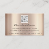 Carte De Visite Wedding planner d'événement Foral Rose Gold QR Cod (Dos)