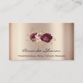 Carte De Visite Wedding planner d'événement Foral Rose Gold QR Cod (Devant)