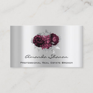 Carte De Visite Wedding planner d'événement Marsala Silver Logo QR