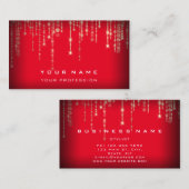 Carte De Visite Wedding planner d'événement Noir Blanc Rouge Or co (Devant / Derrière)