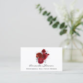 Carte De Visite Wedding planner d'événement Red Roses White Logo Q (Debout devant)