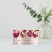 Carte De Visite Wedding planner d'événement Roses Floral Logo QR C (Debout devant)