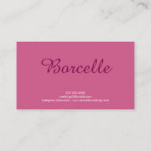 Carte De Visite Wedding planner d'identité esthétique rose (Dos)