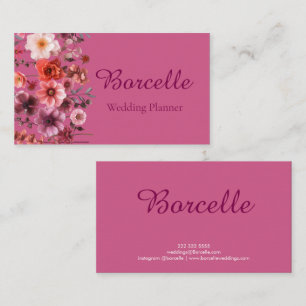 Carte De Visite Wedding planner d'identité esthétique rose